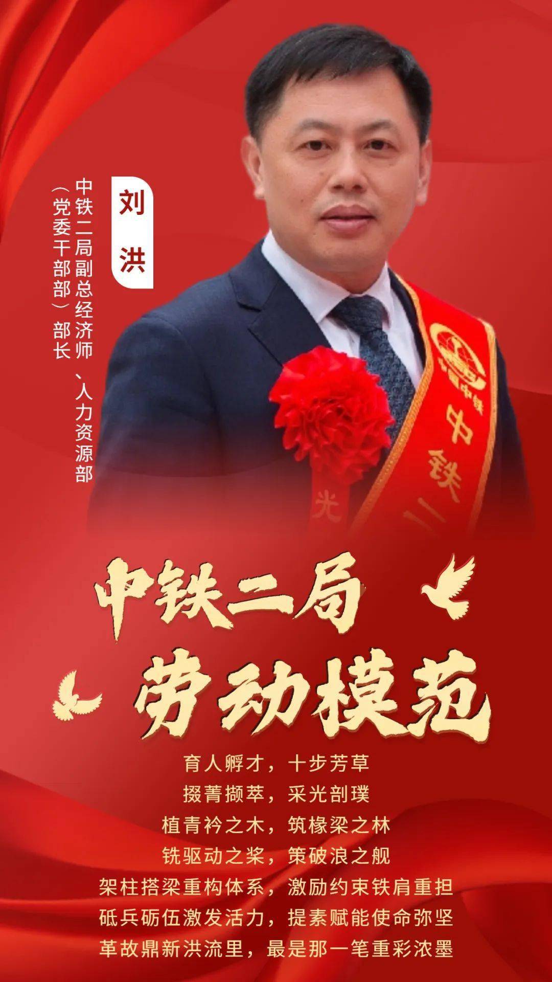 公司党政工团联合授予10名先进职工2021年度"中铁二局劳动模范"荣誉