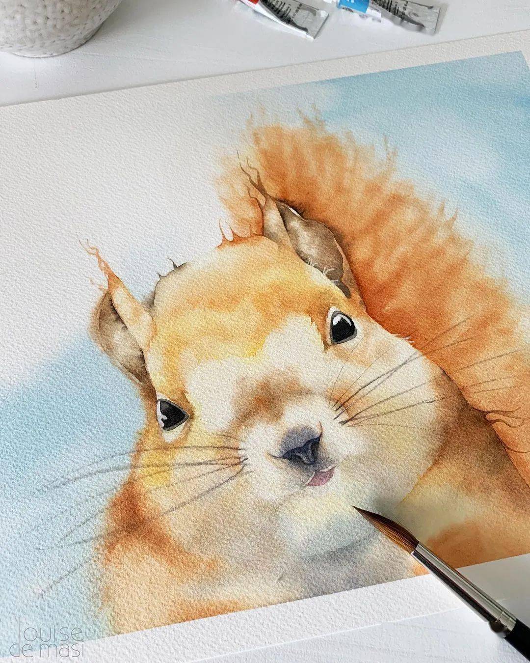 这位教水彩14年老师笔下清新美爆的花卉动物让人看了抵抗力直降为0好