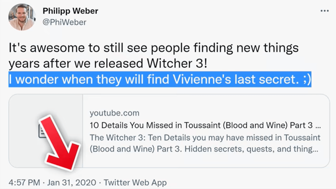 Weber|玩家发现了在《巫师3》中等待7年才能触发的彩蛋