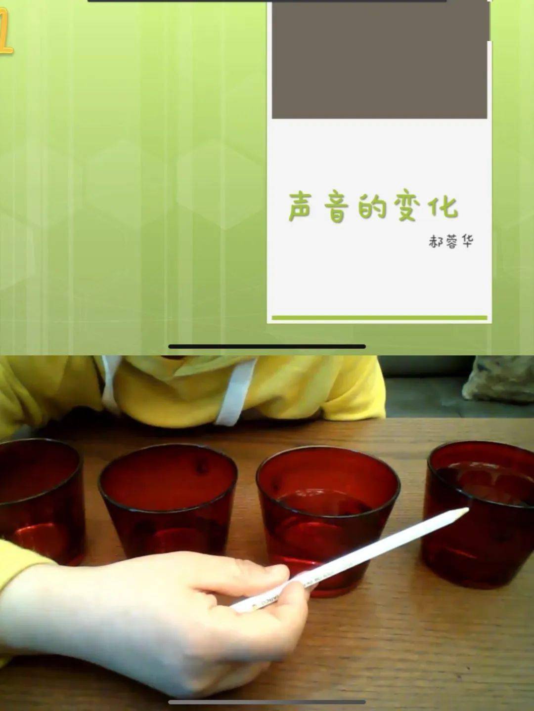 通过演示实验对第七课《声音的变化》"水杯琴"部分进行了讲解和分析
