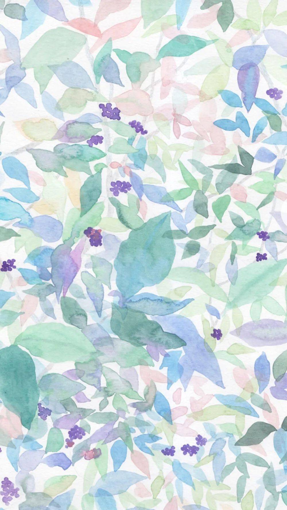 手绘壁纸丨平铺de花花草草果果兔兔_繁花_满地_春风