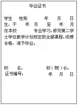 第二学士学位生毕业证书(内容)网络教育本,专科毕业证书(内容)成人