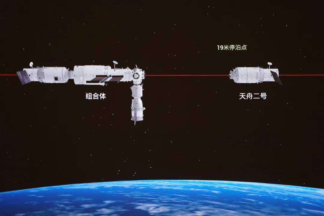 天舟二號貨運飛船已撤離空間站核心艙組合體_新華社_階段_發射