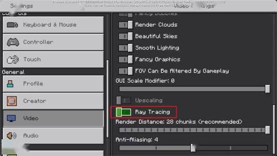 《我的世界》预览版出现光追开关 或将加入次世代主机