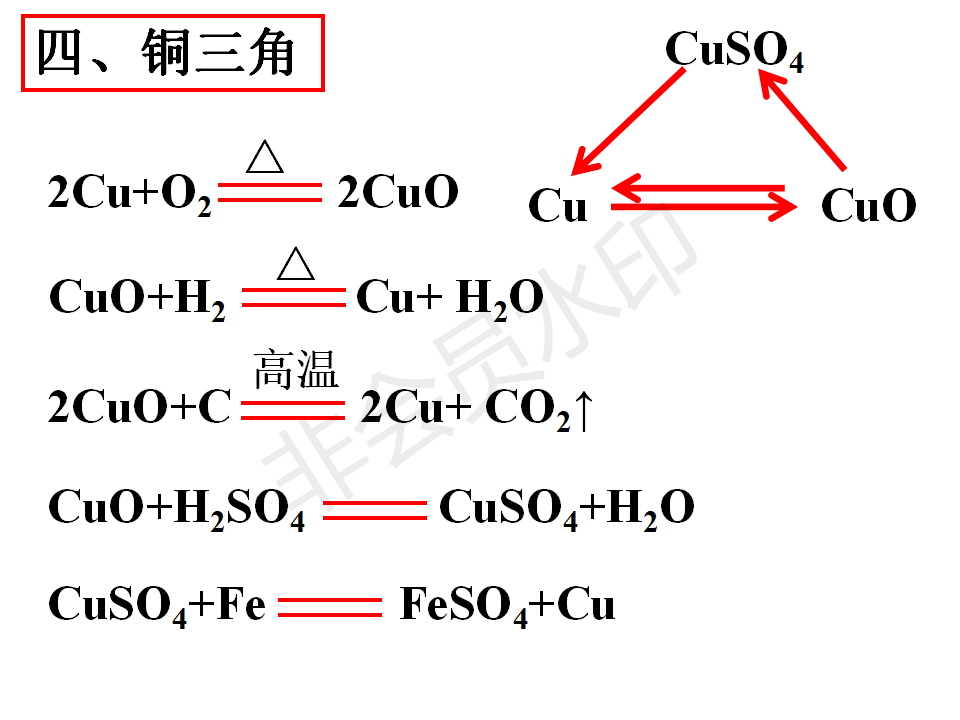 初三化學中常見的三角轉換氧三角碳三角鹽三角