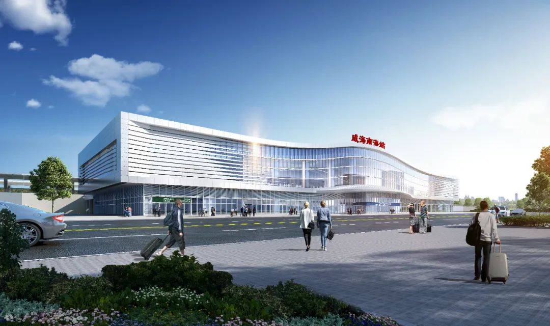 东至荣成市,全线设莱西北站,莱阳丁字湾站,海阳站,乳山南站,威海南海