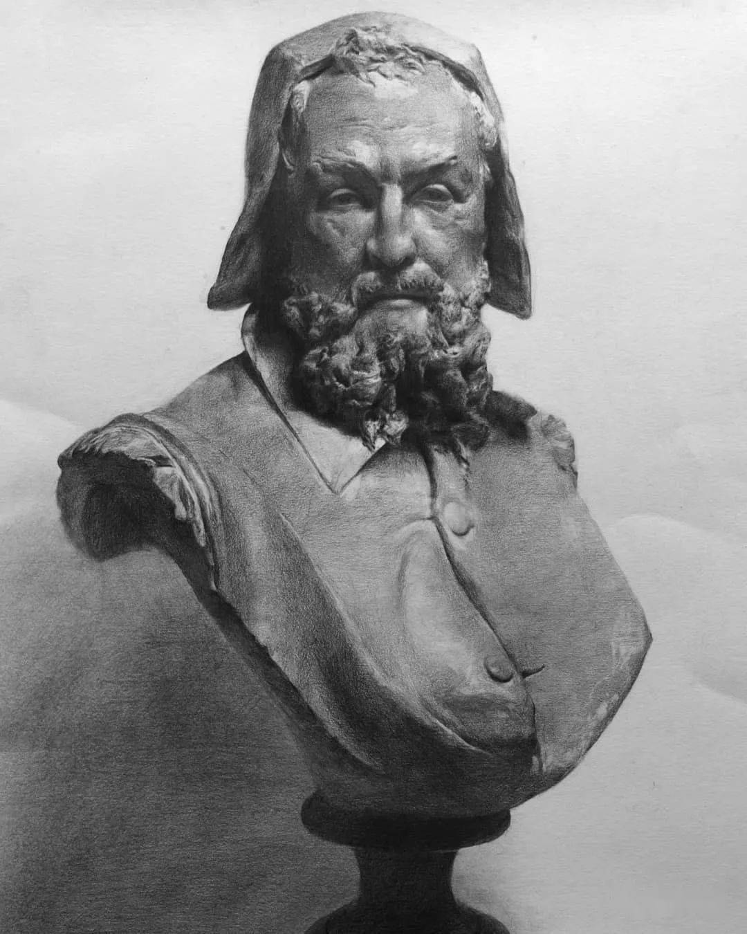 优秀的石膏像耐人寻味的光影表现