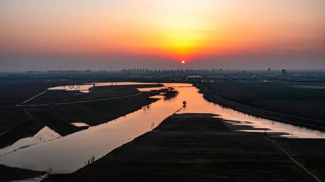 河北故城绝美的运河夕阳余晖
