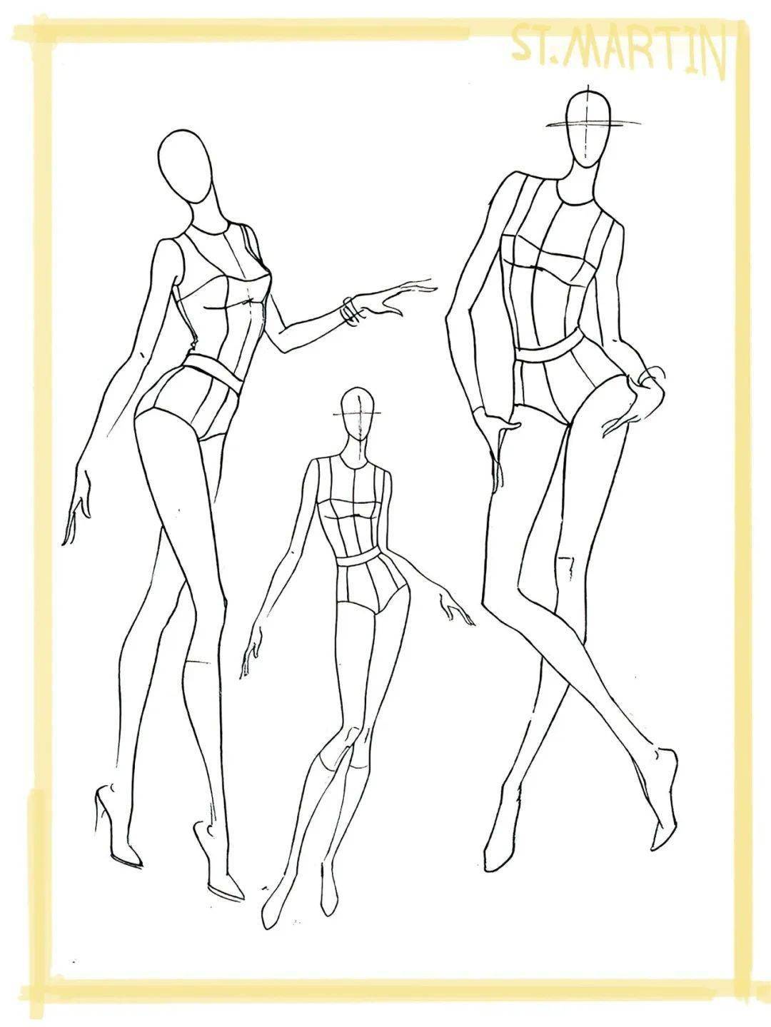 服装设计图 | 人体动态线稿 初学必备_趋势_采编_赛事