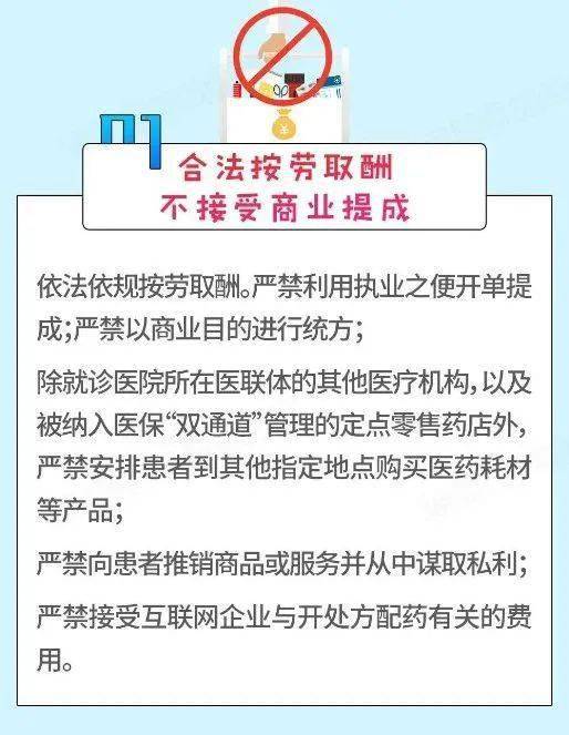 依据规范行医不实施过度诊疗4.遵守工作规程,不违规接受捐赠5