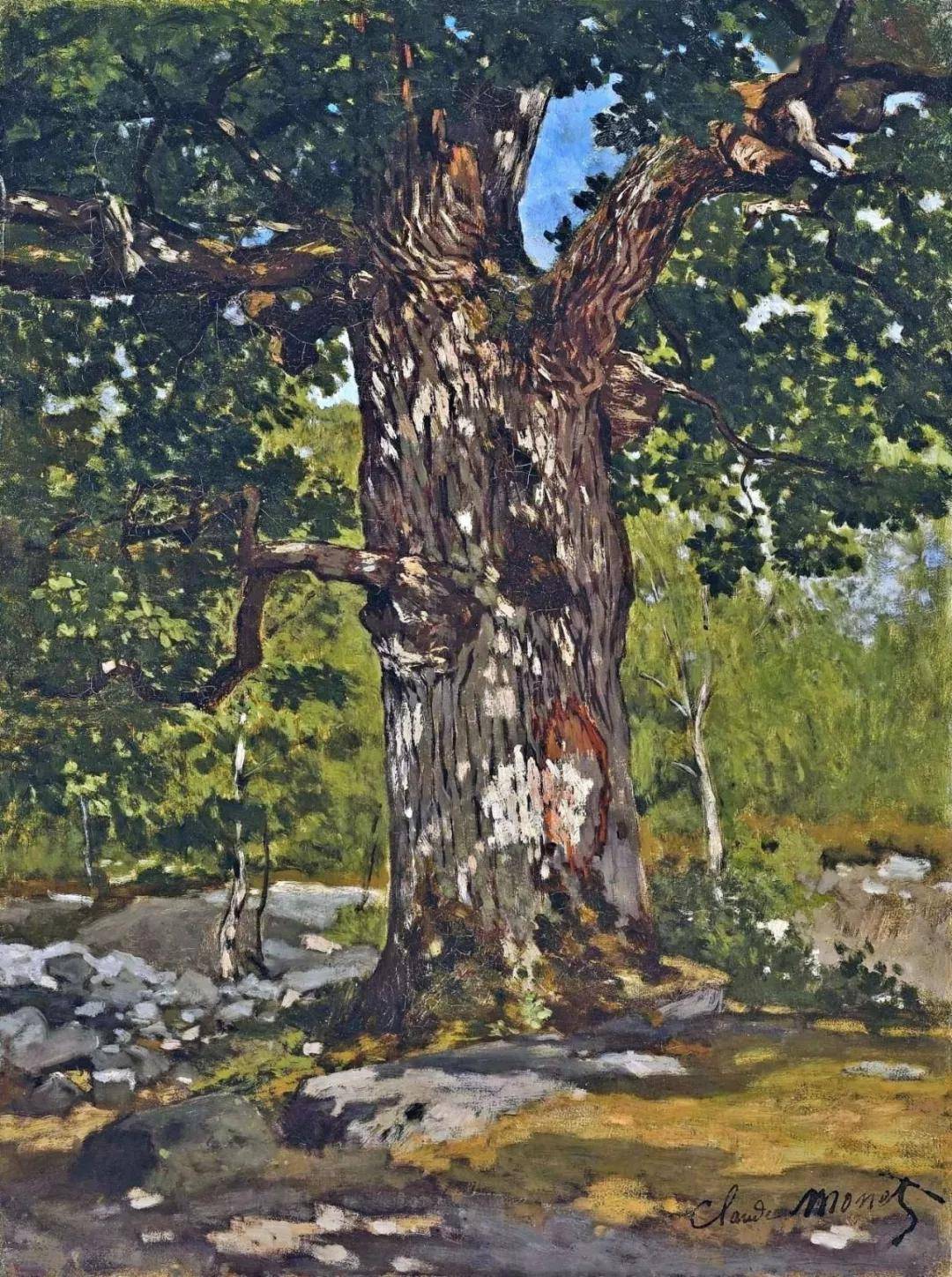 1865-009《枫丹白露的博德莫尔橡树》帆布油画96 x129cm美国纽约大