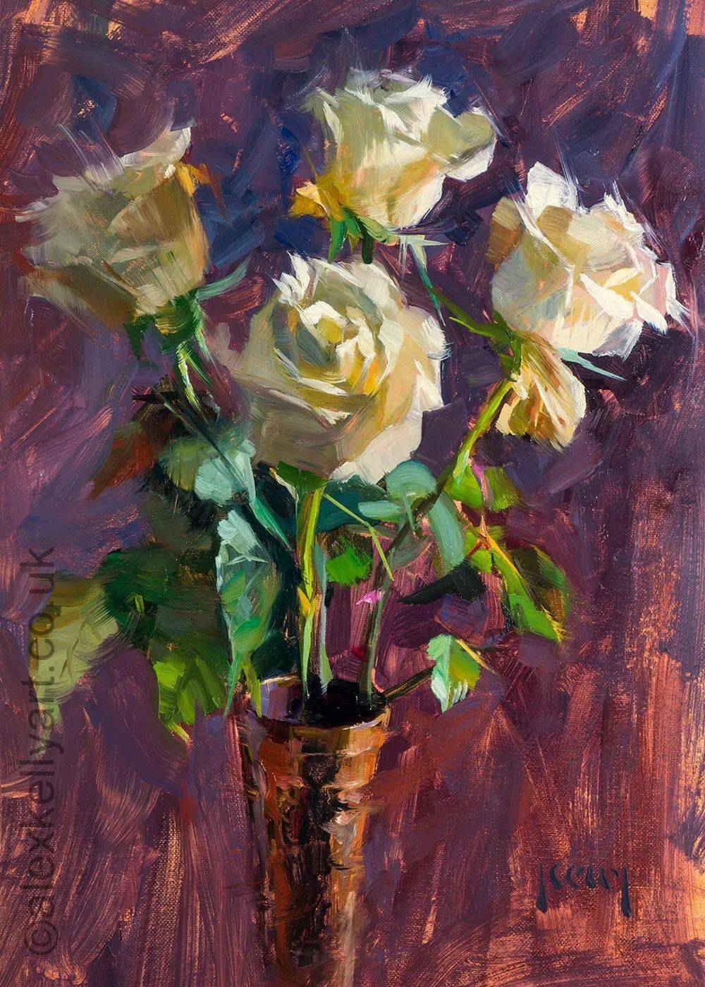 宁静而唯美英国画家亚历克斯凯利的大笔触风景油画每一幅都能吸引到你