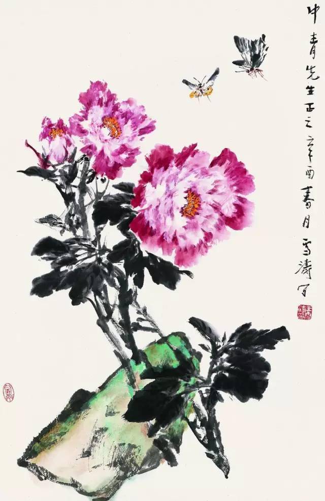 什么叫艳而不俗,看看他画的牡丹就知道了_王雪涛_花鸟画_大自然