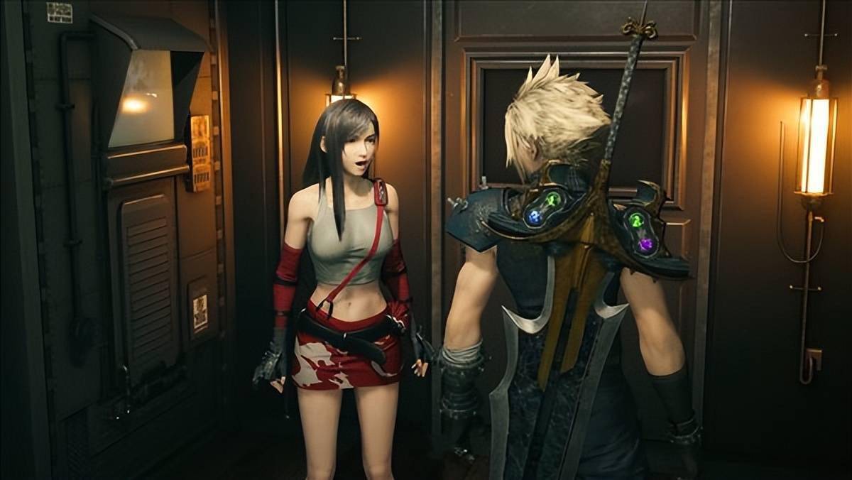 《ff7:重製版》蒂法新mod 天野喜孝畫風白髮紅裙_設計_遊戲_動畫人物