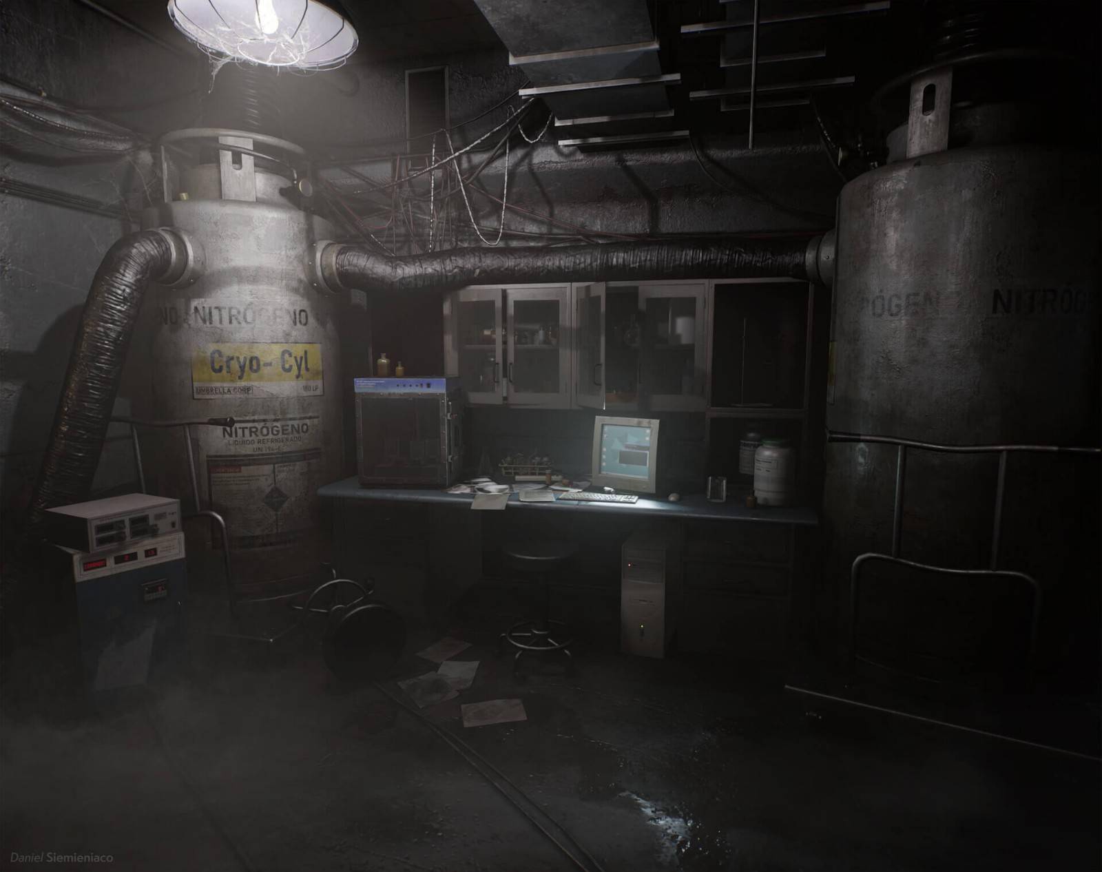 设计师自制虚幻引擎4版生化危机4实验室场景