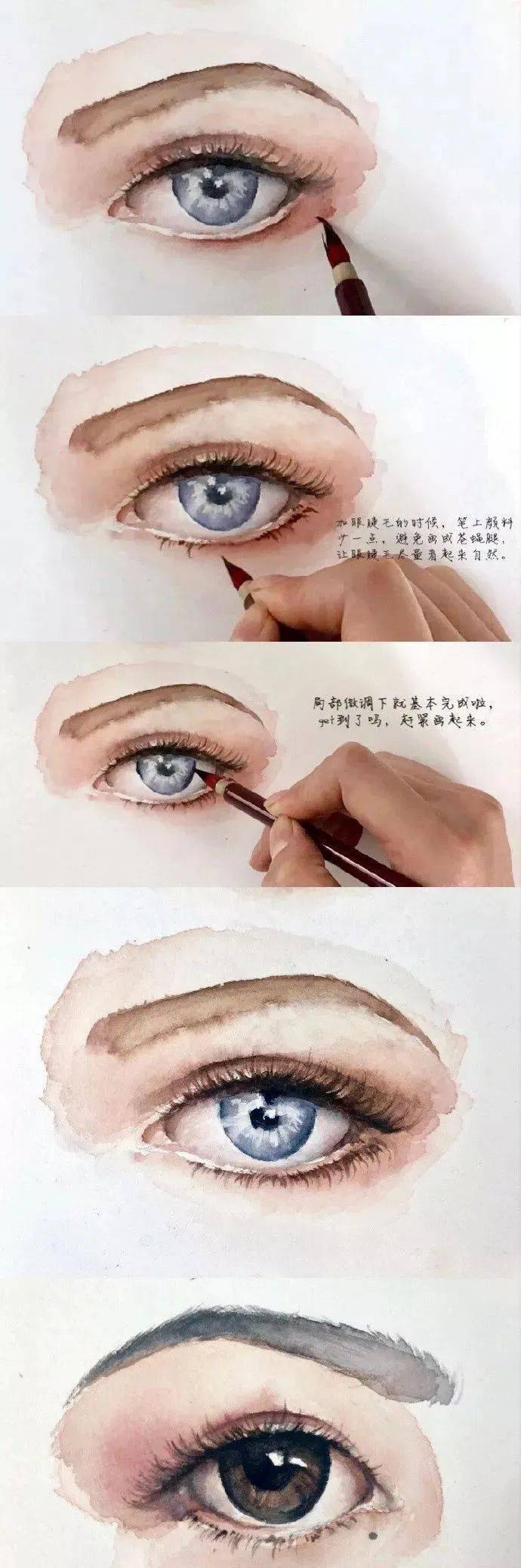 水彩教程教你如何画眼睛看完谁都会画