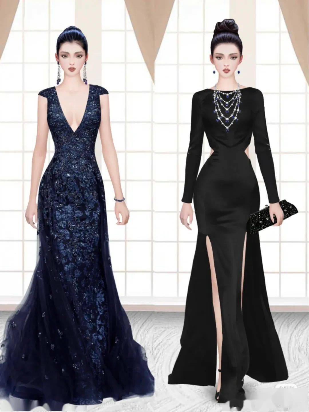 248款衣范儿晚礼服效果图写实名媛风