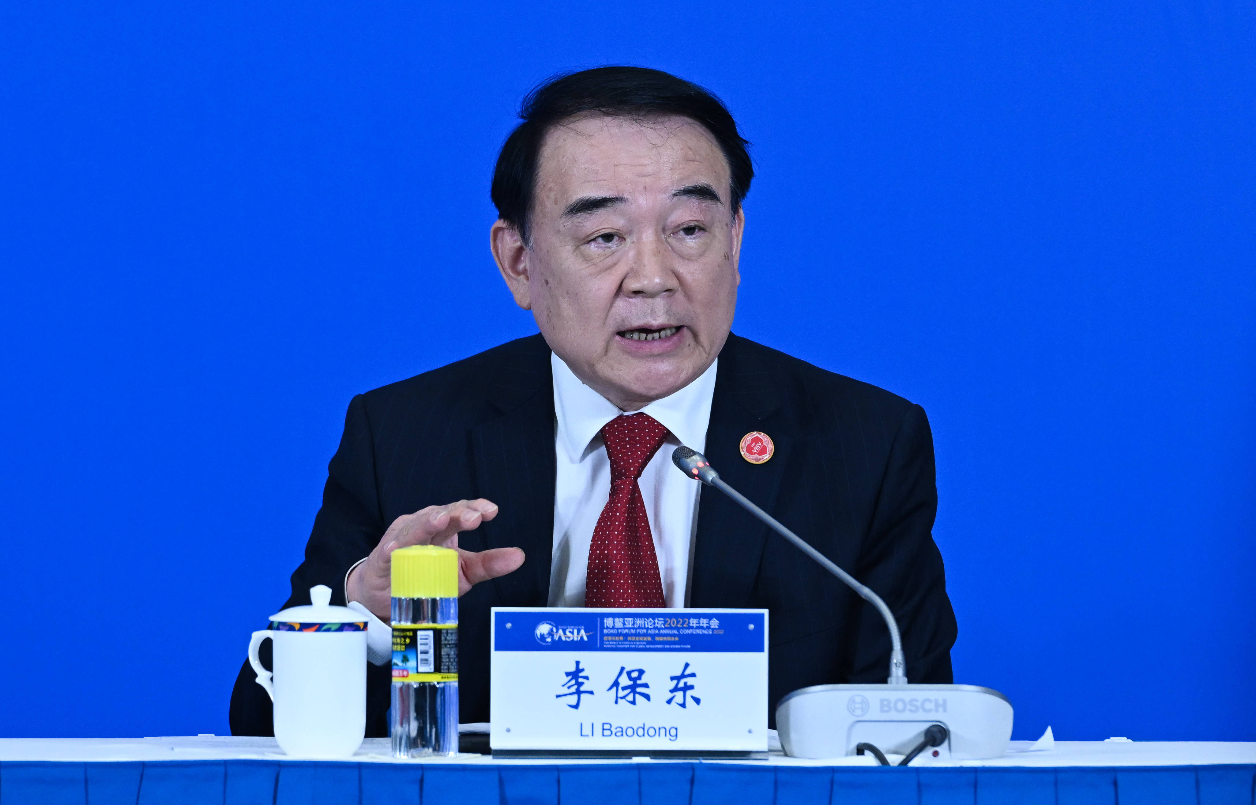 闭幕4月22日,博鳌亚洲论坛秘书长李保东在年会闭幕新闻发布会上讲话