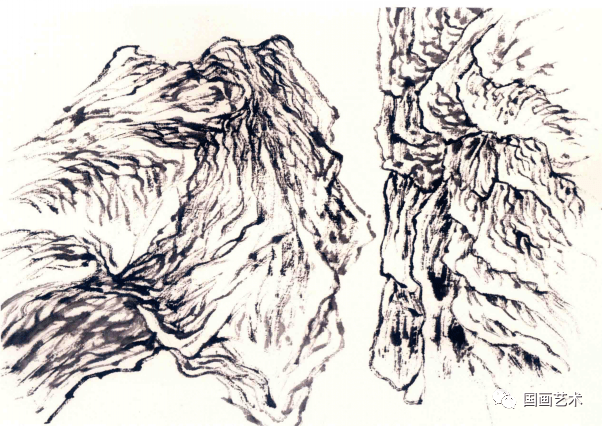 王蒙画石法解析_山石_蒙山_皴法