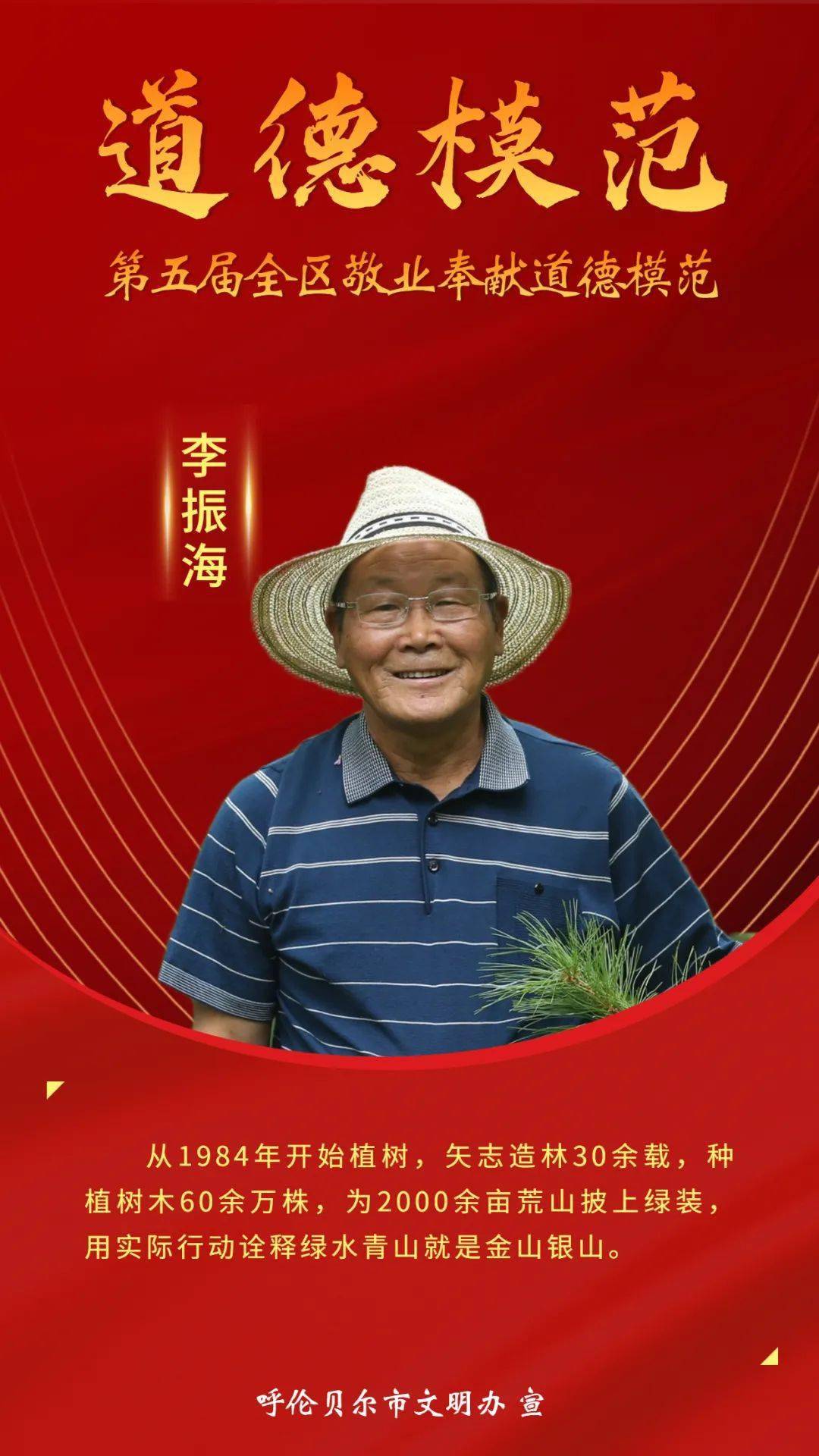 新时代文明实践榜样就在身边全区道德模范获得者宣传海报
