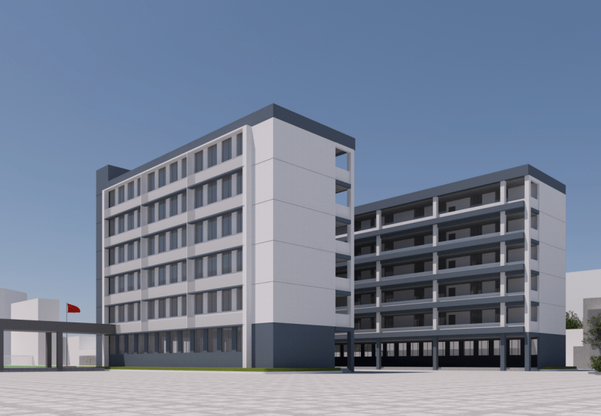 教学楼效果图本项目在现有体校已有基础上进行更新,原有建筑大部分
