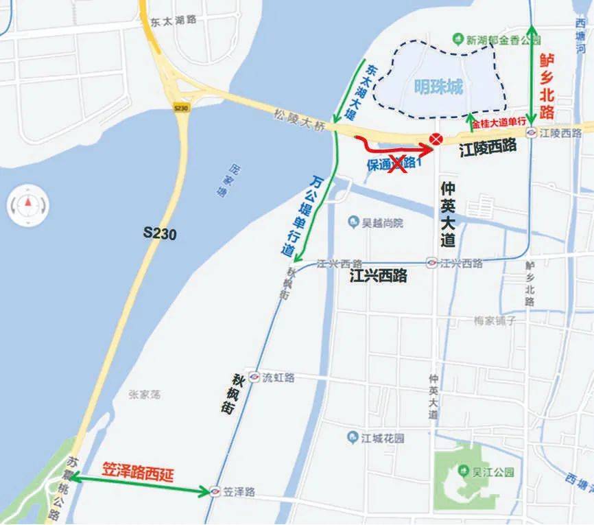 期间开通东太湖大堤北向南单行道,晚高峰期间开通万公堤北向南单行道