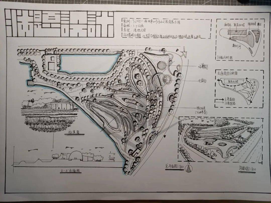 本次活動的抄繪案例包含了如城市廣場,濱水公園等各類常考用地類型