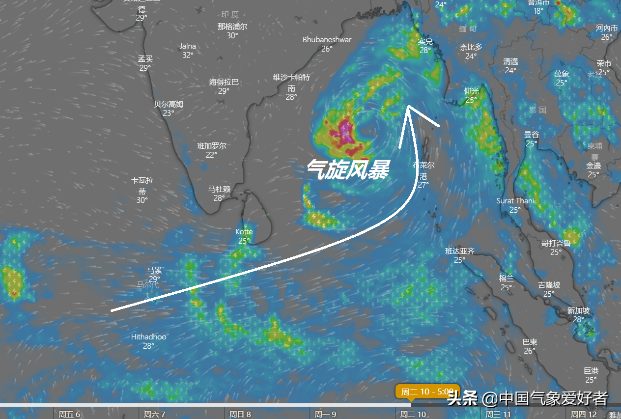 印度季风风向图片
