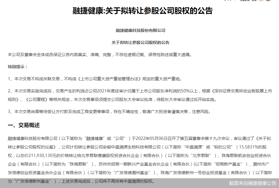 呂向陽太會做生意一買一賣豪賺近一倍融捷健康要212億轉讓中盛溯源