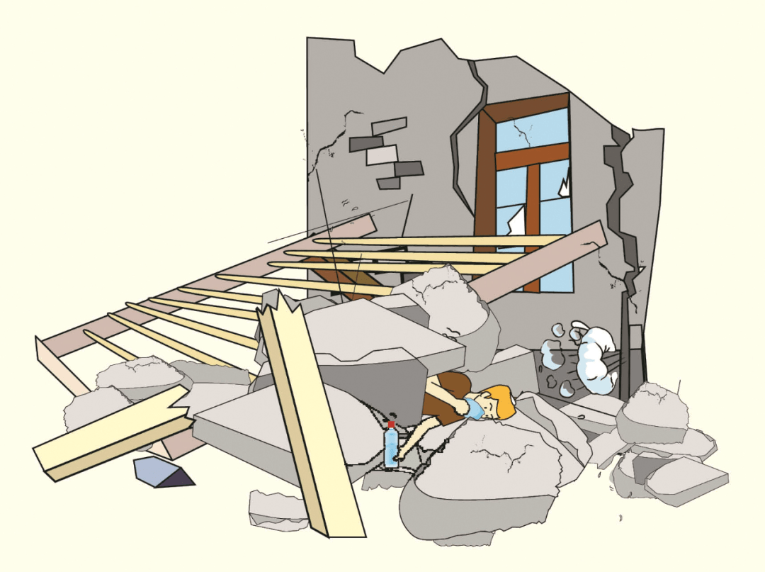 地震楼房卡通图片