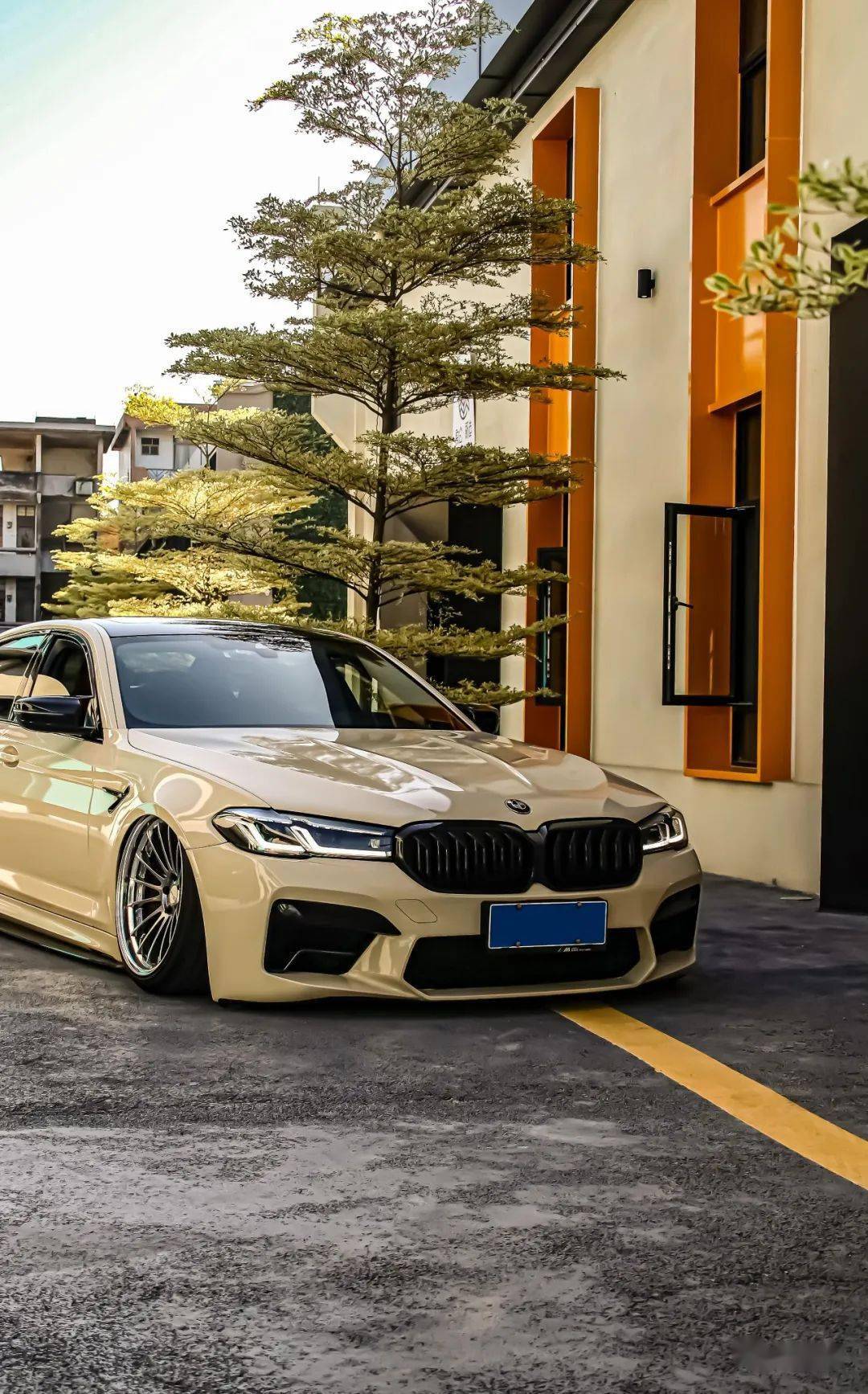 干净素雅的姿态宝马5系果然低趴才是这类车的归宿