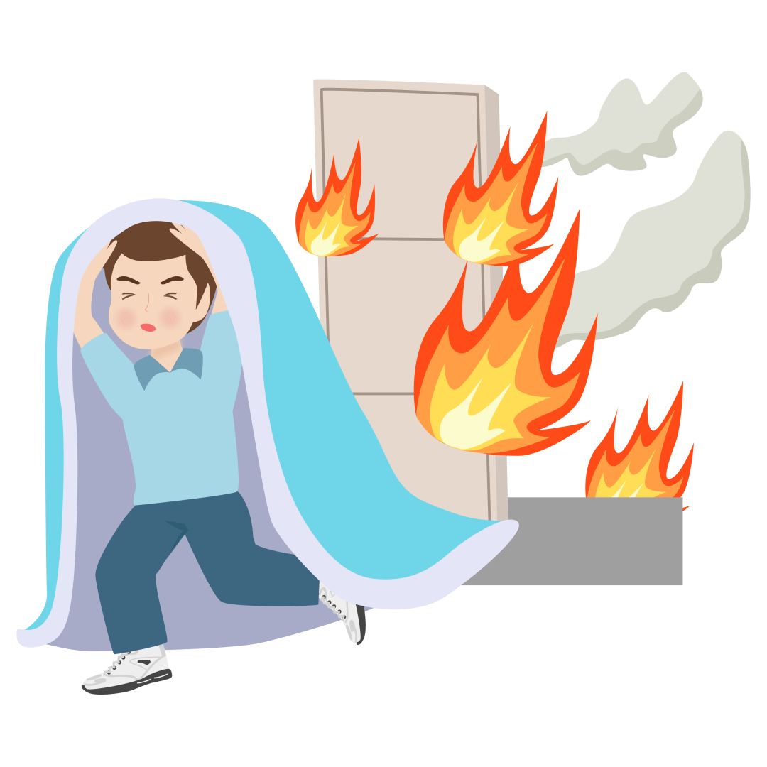 身上着火,千万别奔跑,可就地打滚,将身上的火苗压灭,或跳入就近的