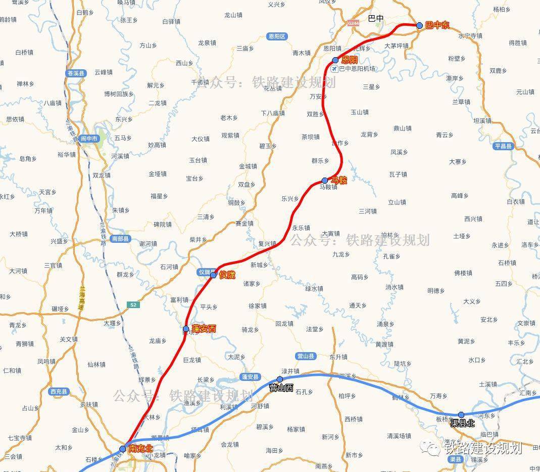 汉巴南高铁最新线路图图片