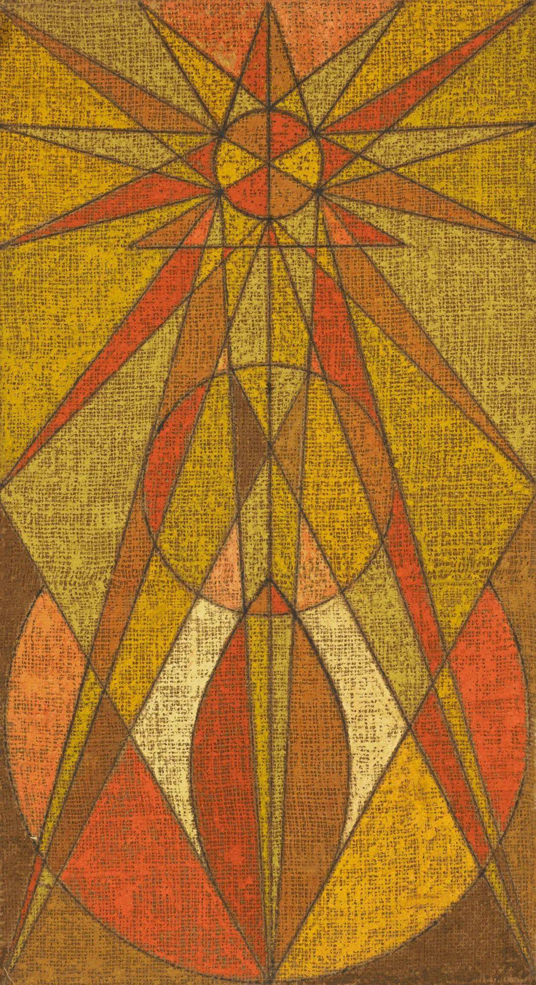 《光芒》油画(格律画),73cm×40cm,1981年,刘海粟美术馆藏《欢乐颂》