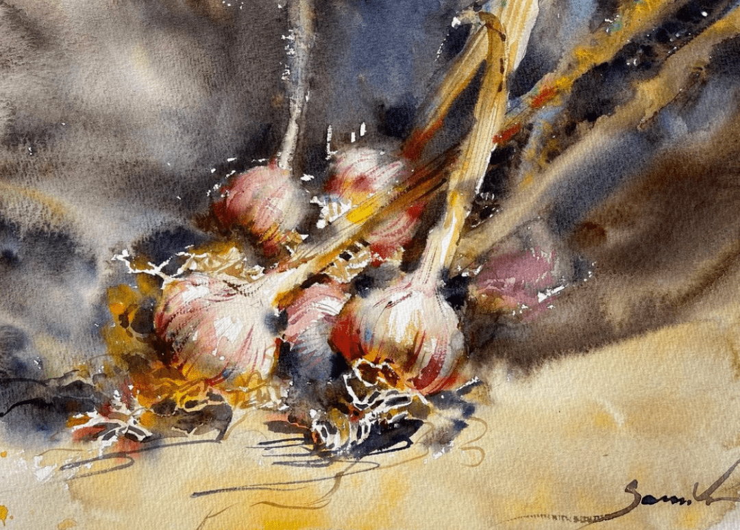 乌克兰水彩画家samirayanushkova作品欣赏洋葱篇一