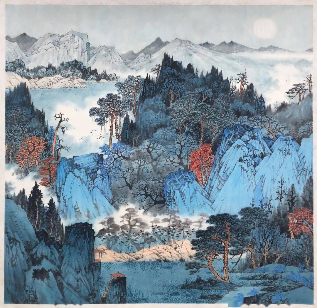 自由与诗意——常潇青绿山水之美_作品集_画面_书画