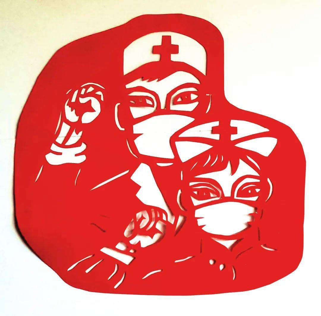 "艺"心抗疫,廊下中学的学生用剪纸为"战疫"加油!_孙佳玲_疫情_防控