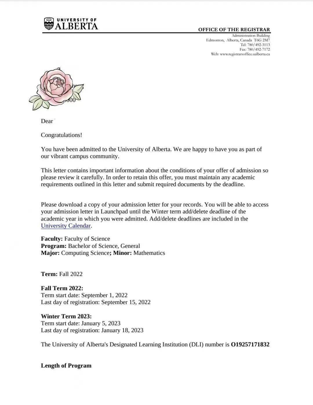 世界顶尖研究型大学阿尔伯塔大学offer来啦