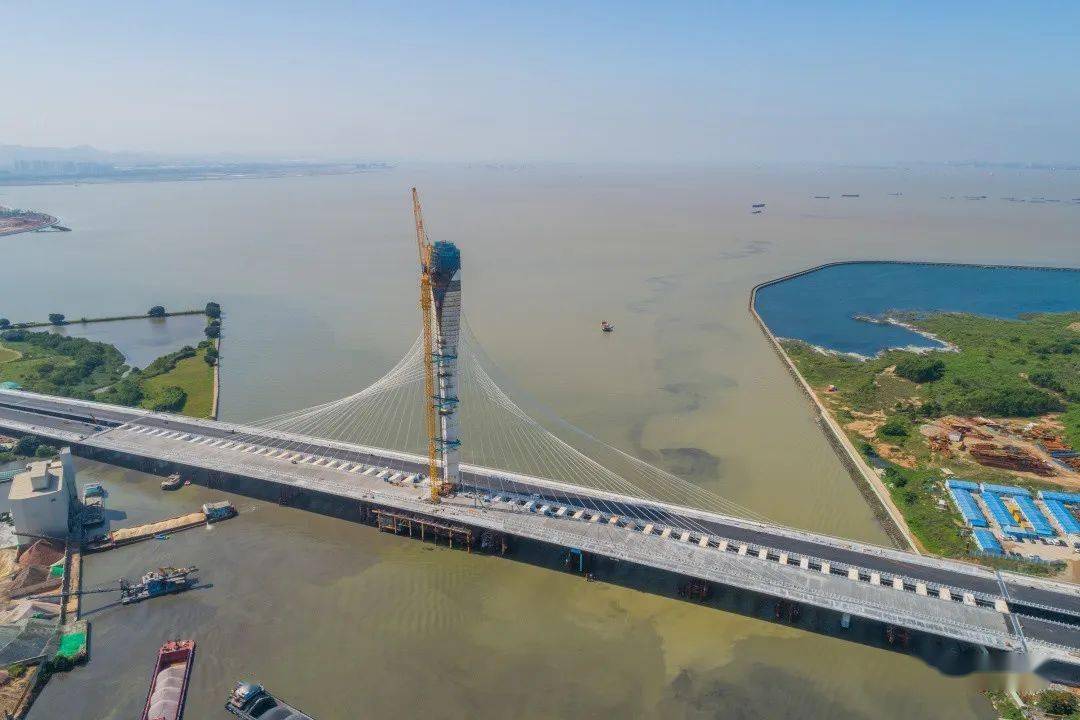 滨海湾新区"玉兰桥"美图来了,预计6月通车!_大桥_施工_东莞