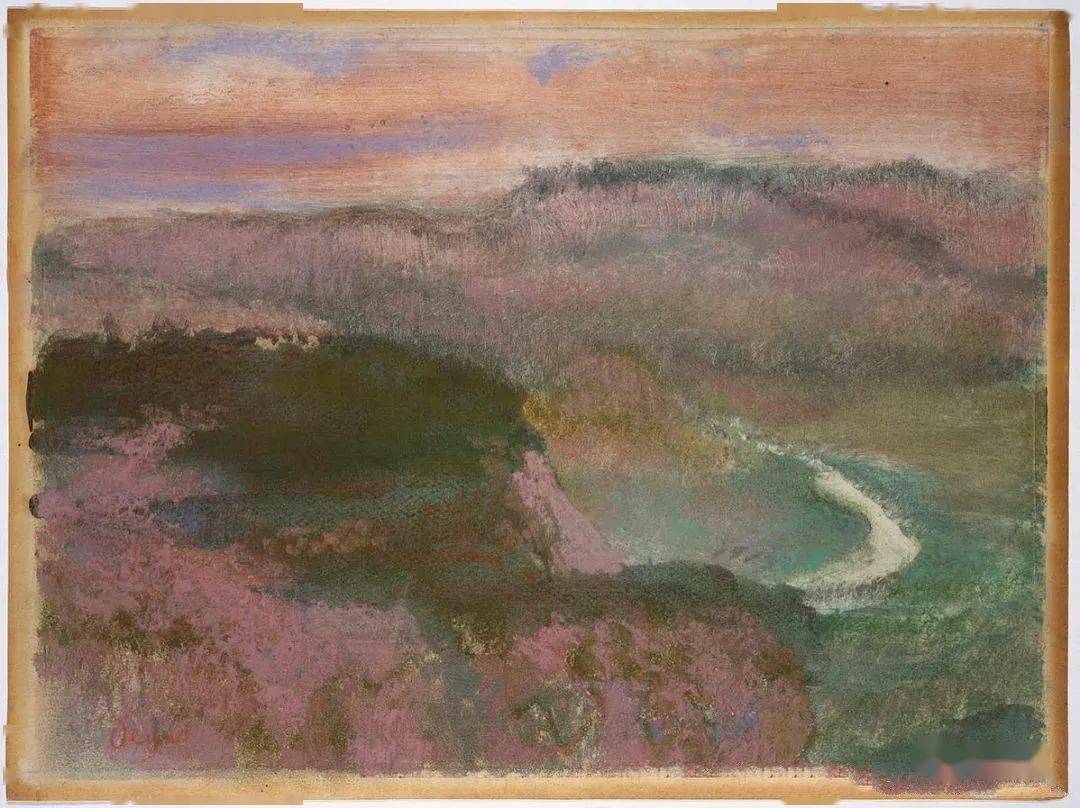 写生啦吸收周围活的东西德加的风景画