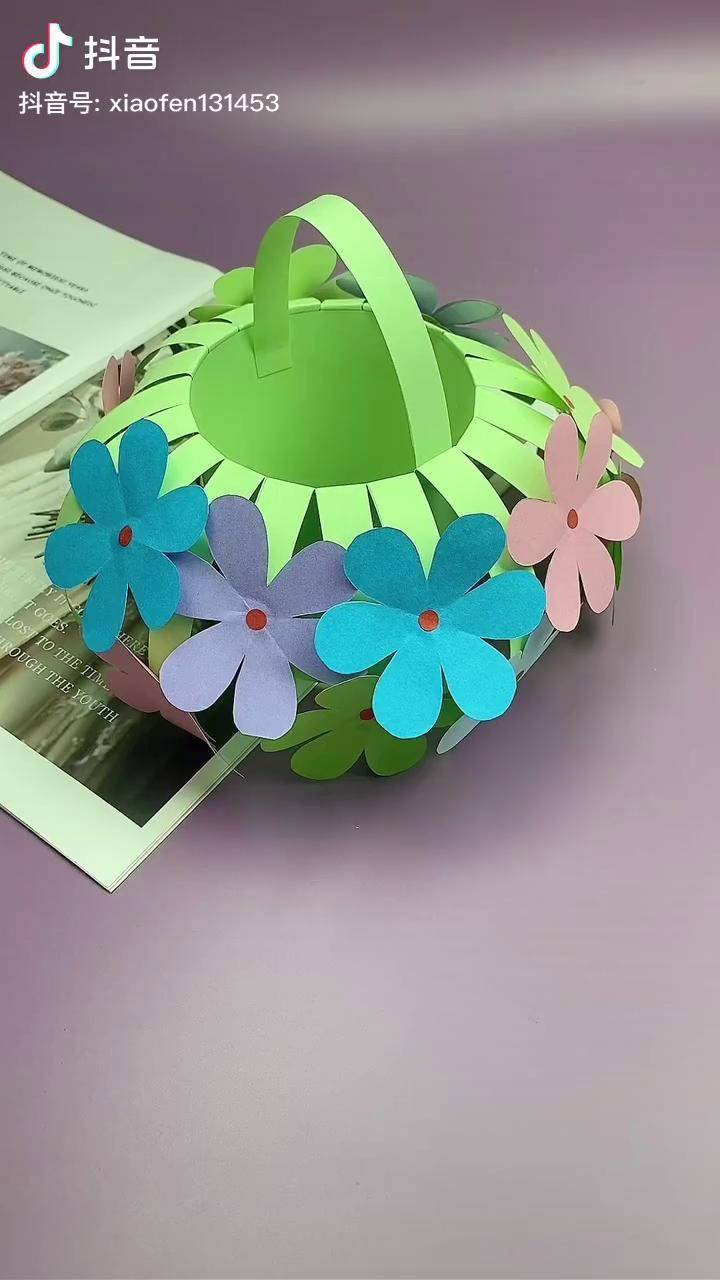 中秋国庆花篮折纸手工diy亲子手工制作