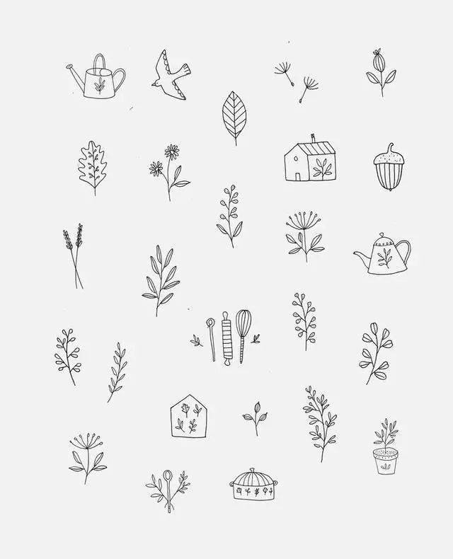 手帐素材简单的手帐小素材拿去临摹