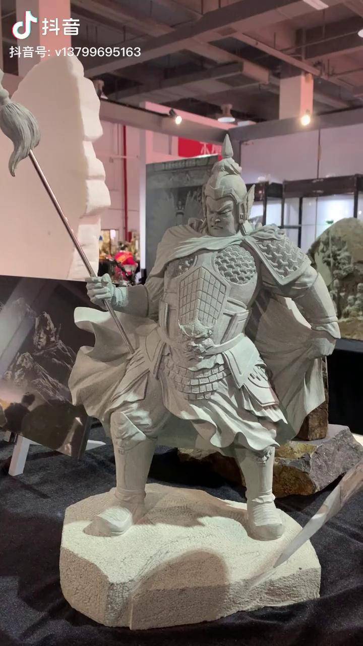 五虎上将手工雕刻工匠精神摆件五虎上将