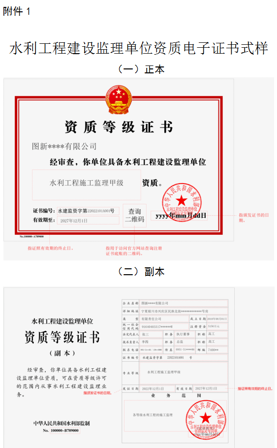 水利工程建设监理单位和甲级质量检测单位资质等级证书, 统一自动延期