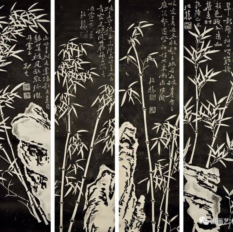 中国画四条屏的文化意义_山水_屏风_形式