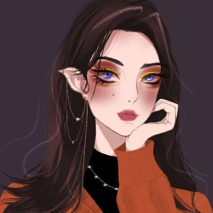 绝美手绘女生头像隐藏野心悄悄发光