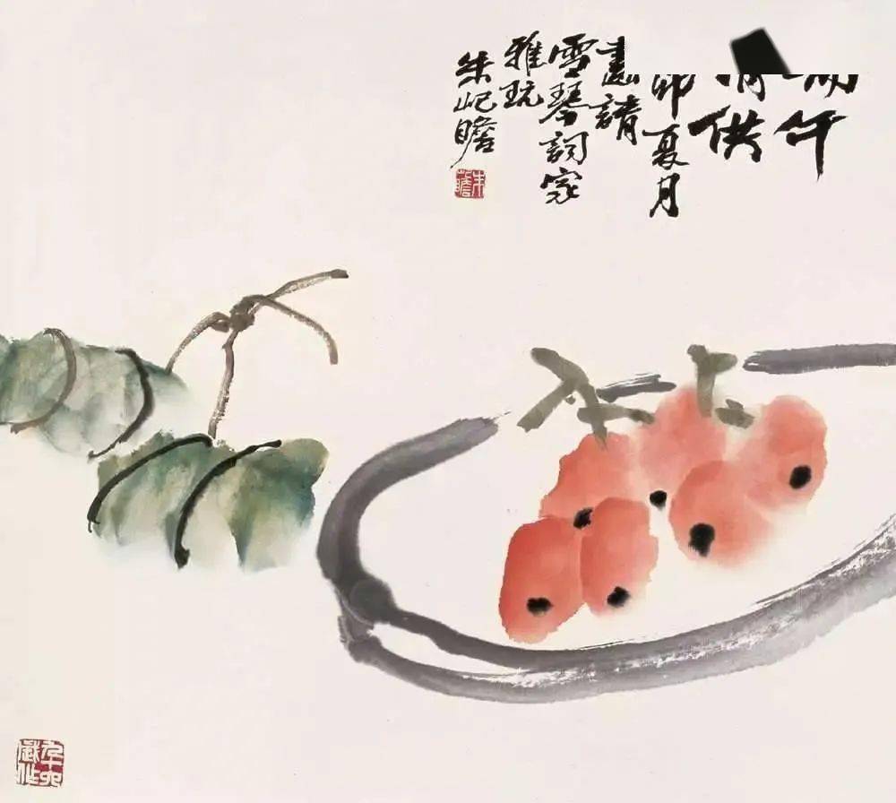 国画里的端午,太香,太美了_国艺_齐白石_枇杷