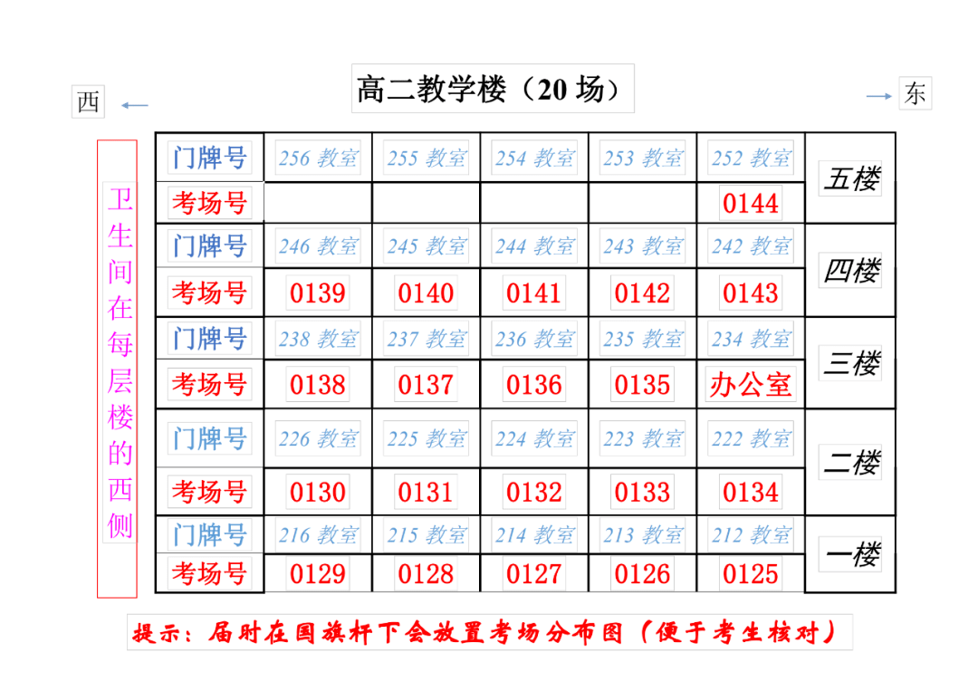 2022年天津市武清区普通高考考点考场示意图_杨村_武清必_服务
