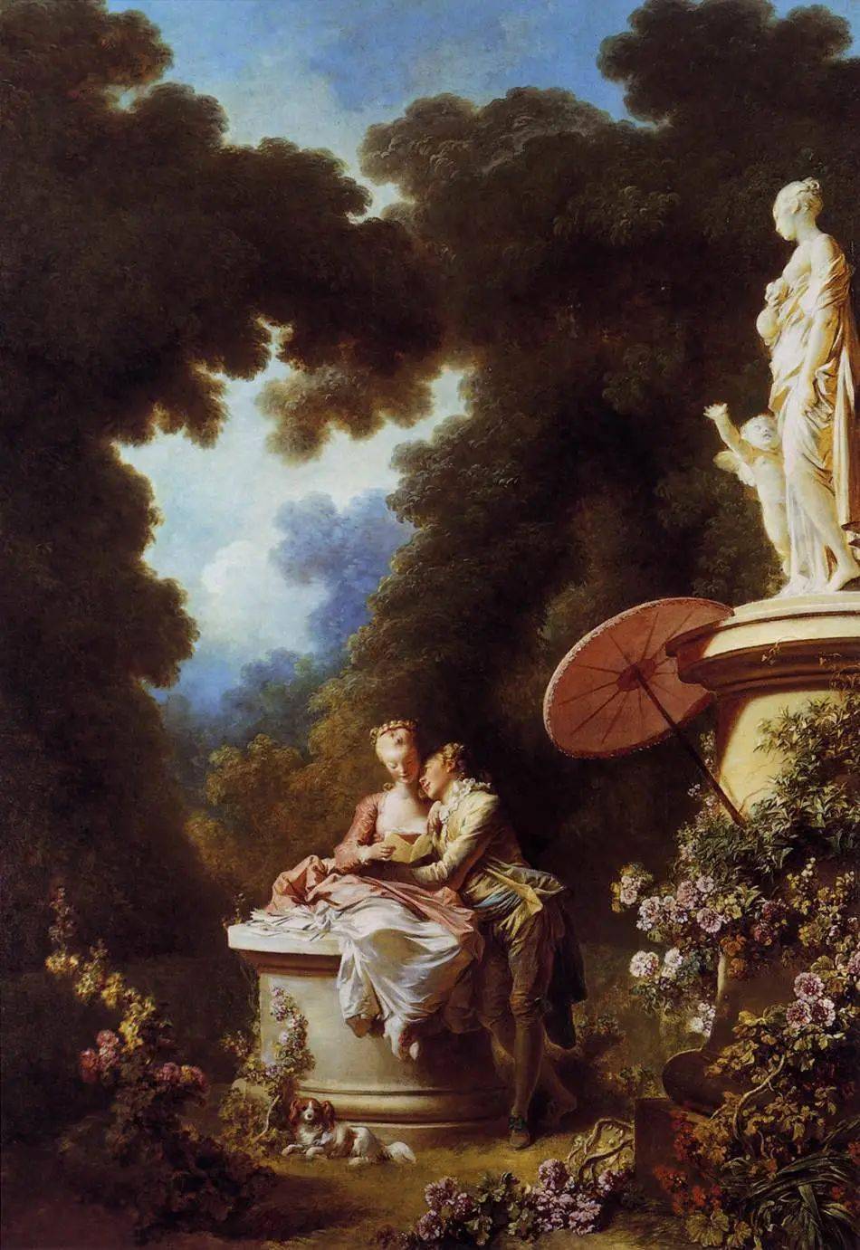 honore fragonard)此前在洛可可繪畫裡,常會借古希臘古羅馬神話和