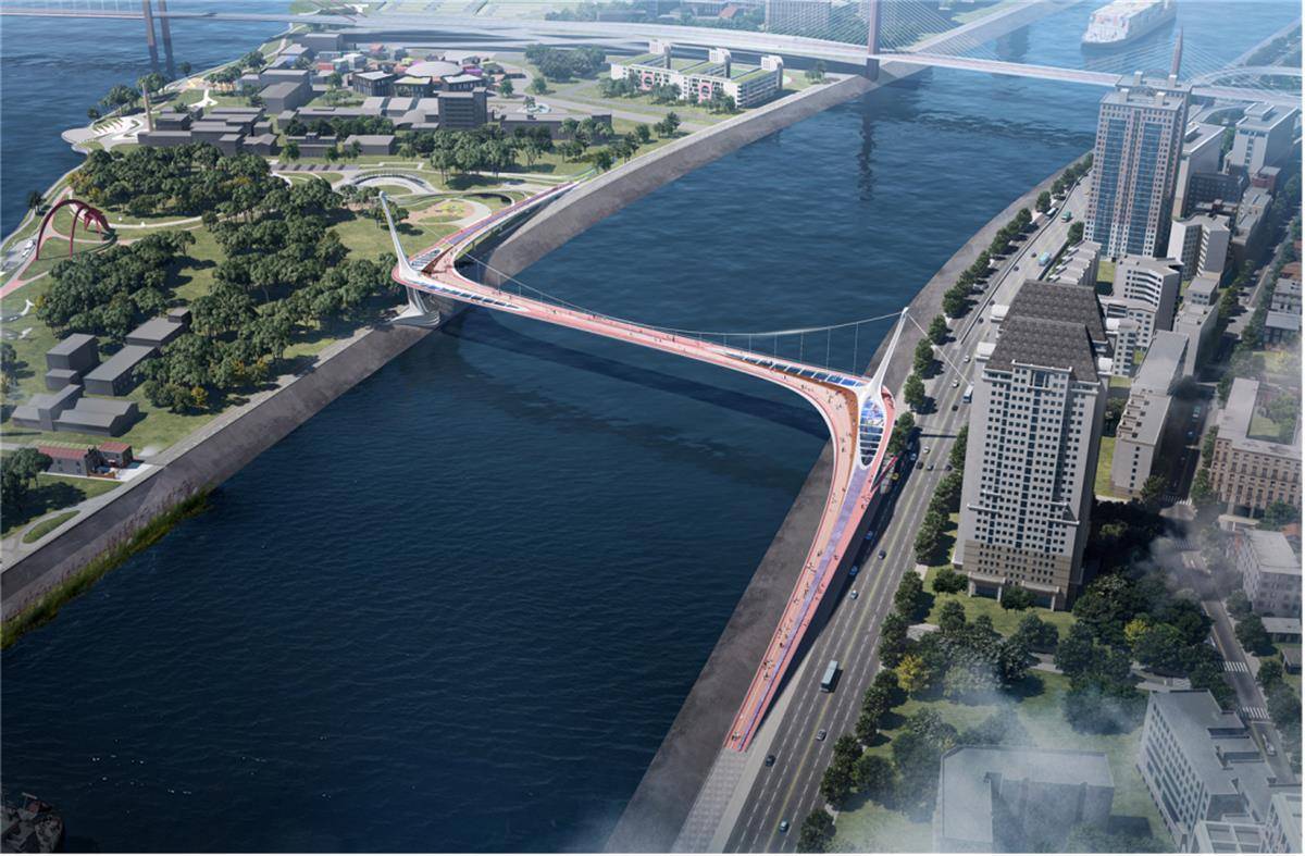 连接西坝,主城 宜昌将建首座跨江人行桥_方案_设计单位_二马路
